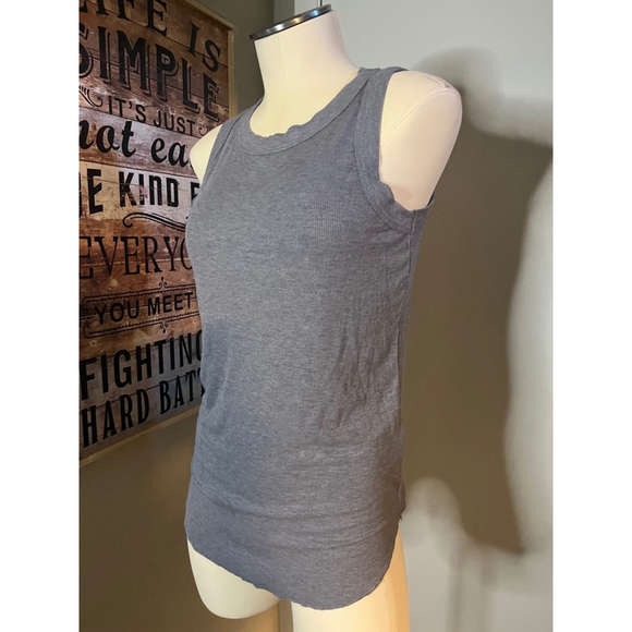 nwt womens gray tank top by nostalgia preshrunk very soft size large - Picture 3 of 9